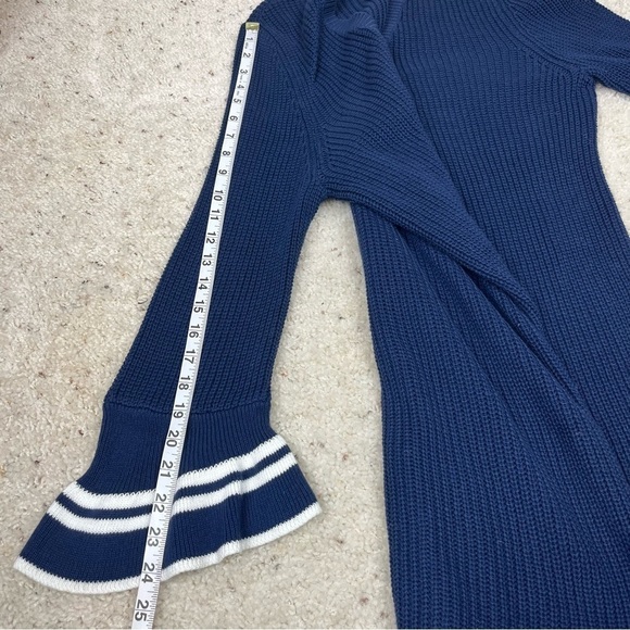 Olive&Oak Women’s Long Open Fluted Sleeve Lightweight Cardigan Blue Size Small - Picture 10 of 10